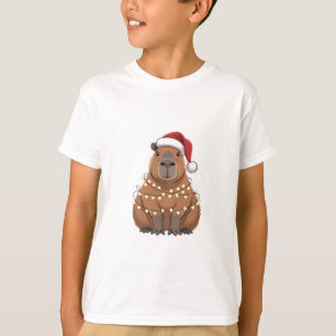 Capybara Xmas Matching Funny Santa T-Shirt