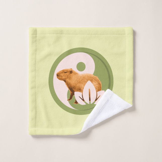 Capybara Zen Yin Yang Nature Paisible (Gant de toilette)