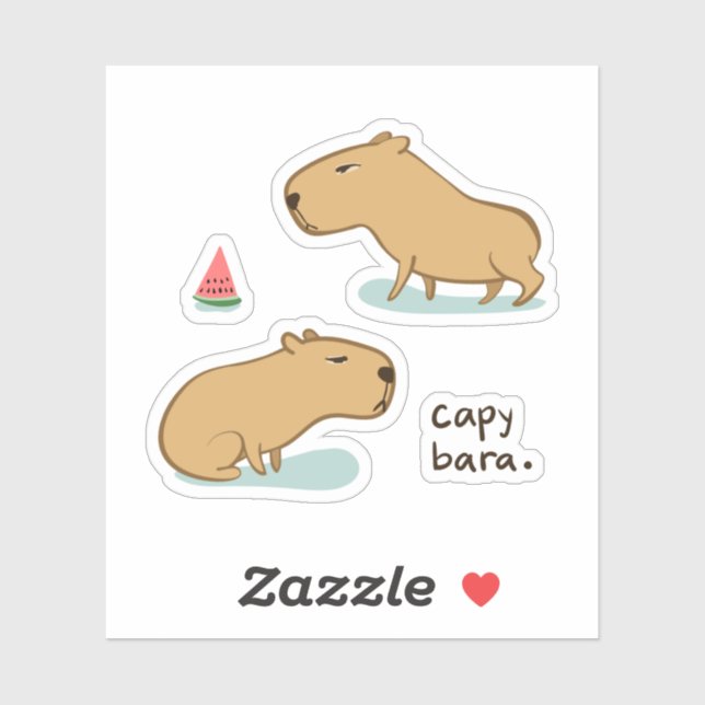 Capybaras 3" x 3" Custom-Cut Vinyl Stickers (Sheet)
