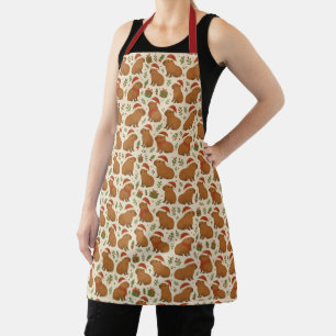 Capybaras at Christmas Apron