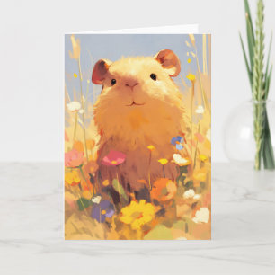 Capybara's Grassy Retreat Card
