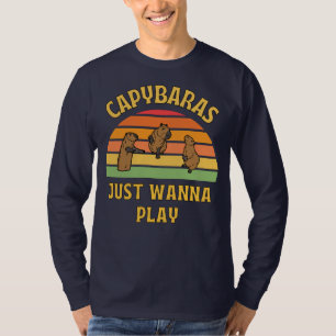 capybaras just wanna play slogan T-Shirt