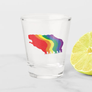 Capybaras LGBTQ Rainbow Water Pig Transgender Shot Glass