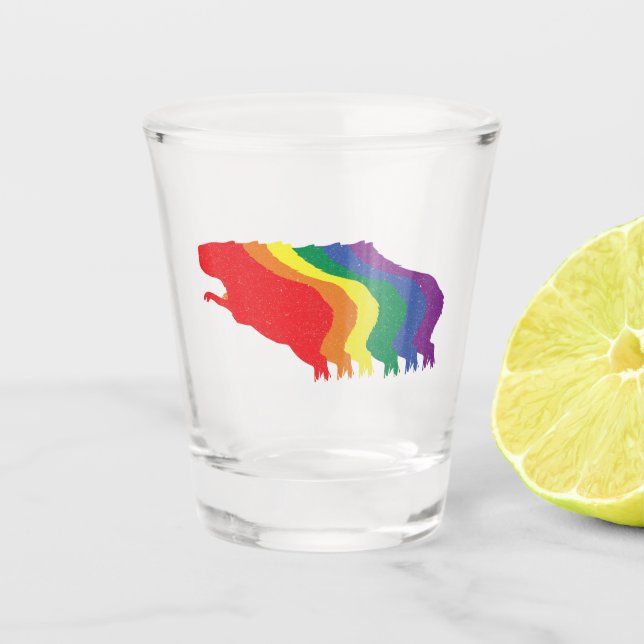 Capybaras LGBTQ Rainbow Water Pig Transgender   Shot Glass (Front)