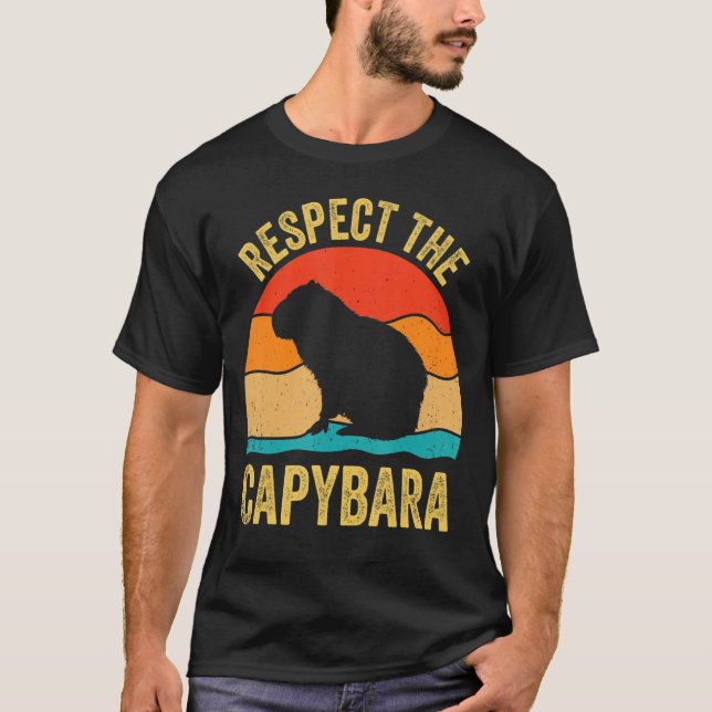 Capybaras Shirt Respect The Capybara Cavy Rodent L (Front)