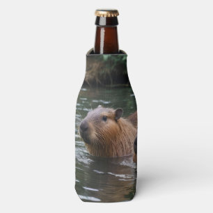 Capybaras' Swimming In The River, Bottle Cooler