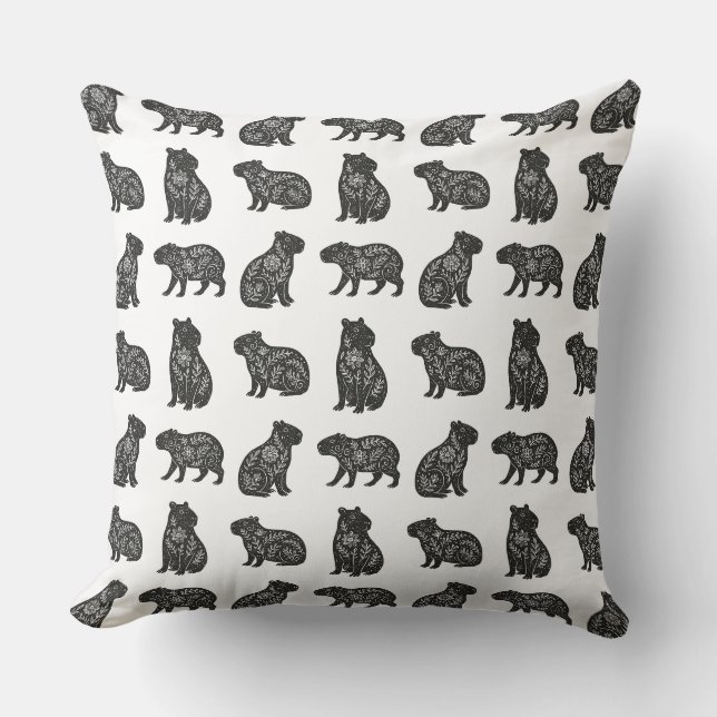 Capybaras Throw Pillow (Front)