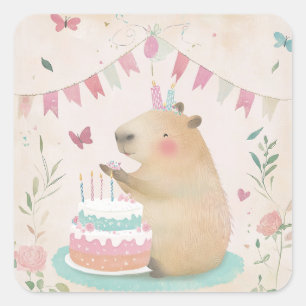 Capybura Birthday Bash Kids Party Stickers 