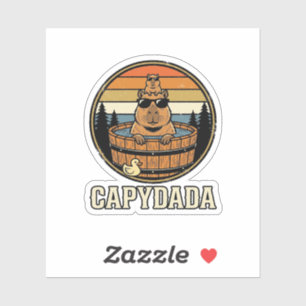 Capydada Capybara Dad Retro Hot Tub Vector Design_