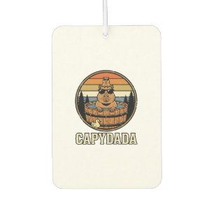 Capydada Capybara Dad Retro Hot Tub Vector Design_ Air Freshener