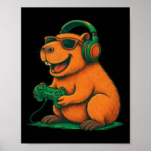 Capyra Funny Video Game Gamer Animal Lover Gaming  Poster