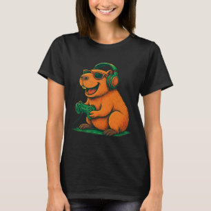 Capyra Funny Video Game Gamer Animal Lover Gaming T-Shirt
