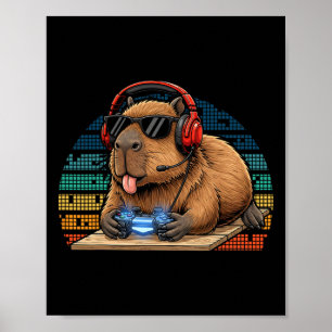 Capyra Funny Video Games Graphic For Gamer Poster