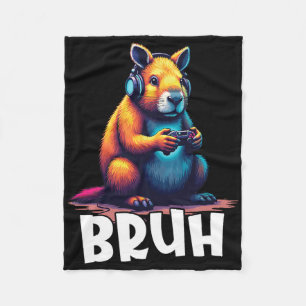 Capyra Gamer Bruh Video Game Kids Fleece Blanket