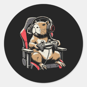 Capyra Gaming Chair Headphones Gamer Capy Men Boys Classic Round Sticker