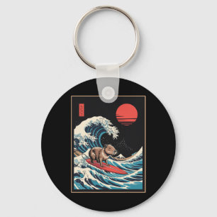 Capyra Japan Kanagawa Wave Animal Surfing Capyra Keychain