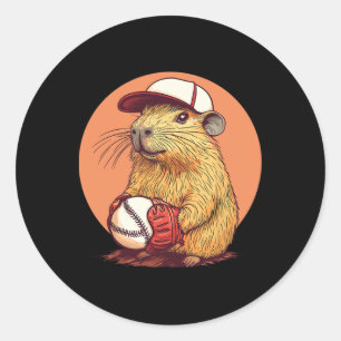 Capyra Sell Player In Cute Cap  Classic Round Sticker