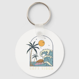 Capyra Surfing At Beach Sunset Summer Surf Capy Vi Keychain