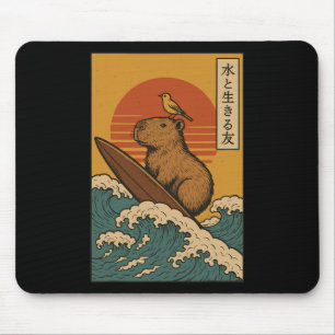 Capyra Surfing Japanese Mouse Pad