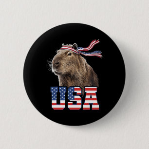 Capyra Usa Patriotic American Flag Men Women Kids 2 Inch Round Button