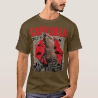 Capyzilla Funny Cute Capybara Art Japanese Sunset 