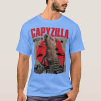 Capyzilla Funny Cute Capybara Art Japanese Sunset 