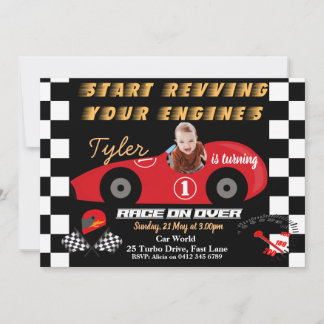 Car 1st Birthday Boys invitation