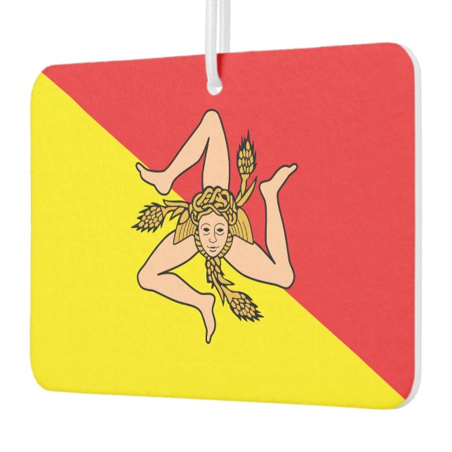 Car Air Fresheners with Flag of Sicily, Italy (Left)