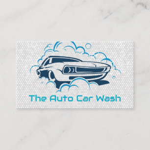 Car and Soap Bubbles Auto Wash Business Card