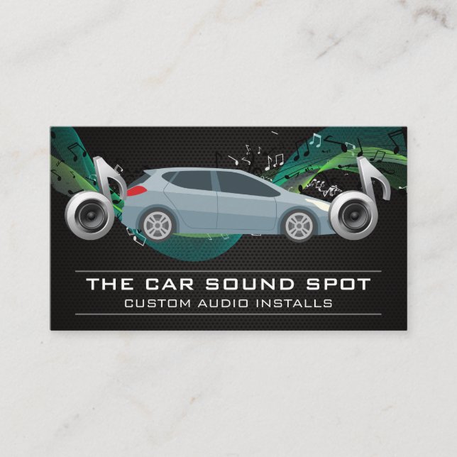 Car Audio | Musical Notes Business Card (Front)