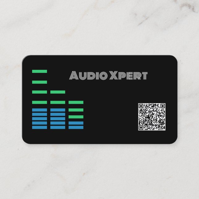 Car Audio Stereo QR Code Business Card (Front)