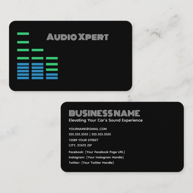 Car Audio Stereo Satellite radio Business Card (Front/Back)