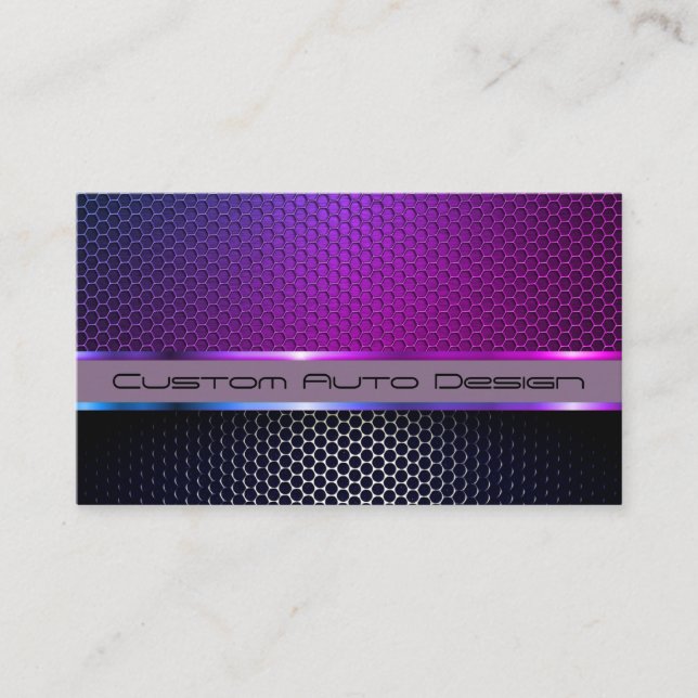 Car Auto Design Carbon Fibre Mechanic Service Business Card (Front)