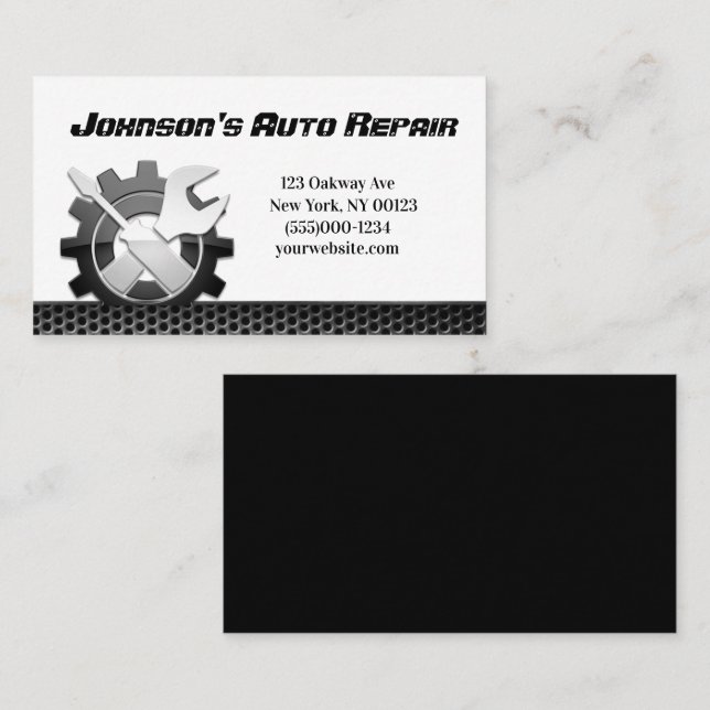 Car Auto Mechanic Repair Service Business Card (Front/Back)
