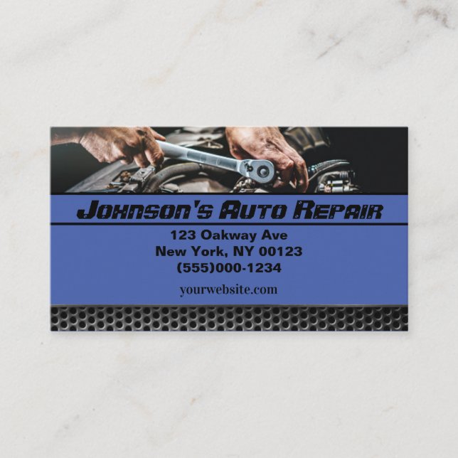 Car Auto Mechanic Repair Service Business Card (Front)