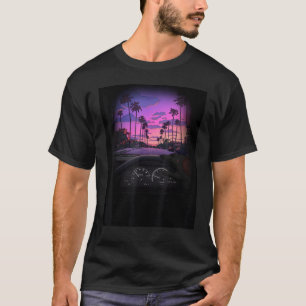 Car automobile driving vehicle  sunset colorful ro T-Shirt