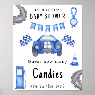 Car baby shower Guess how many candies game Poster