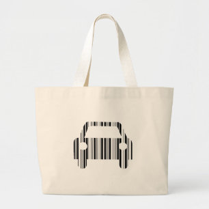 CAR BAR CODE Automobile Barcode Pattern Design Large Tote Bag