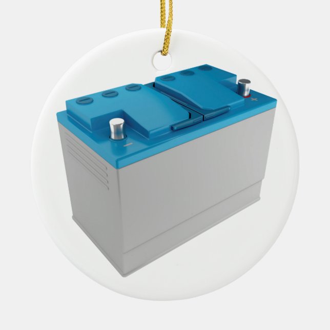 Car battery ceramic ornament (Front)