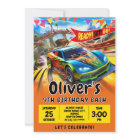 Car Birthday invite, Race car Invitation