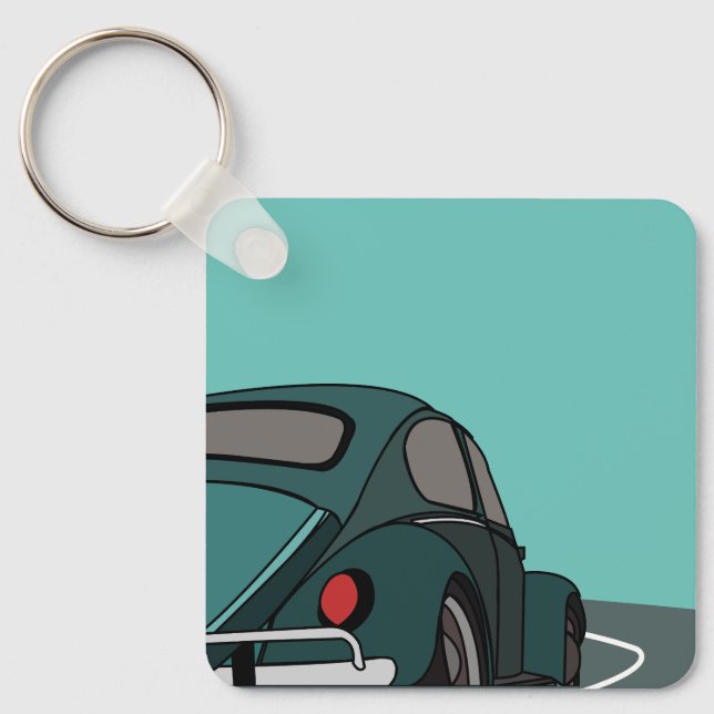 Car Blue Classic Car  Keychain (Front)