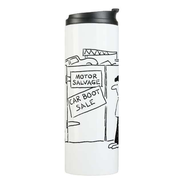 Car Breakers Scrapyard Car Boot Sale Cartoon Therm Thermal Tumbler (Rotated Left)