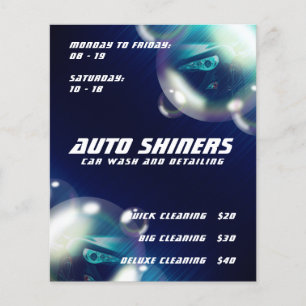Car bubbles metallic texture flyer