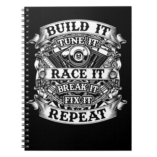 Car Building Mechanic Apparel Notebook (Front)