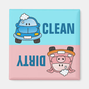 Car Cartoon Dish Washing Magnet