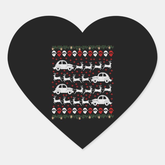 Car Christmas  Heart Sticker (Front)