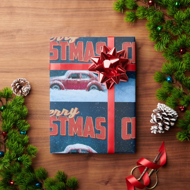 Car Christmas  Wrapping Paper (Holiday Gift)