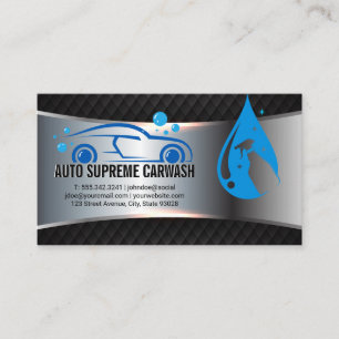 Car Cleaning Service   Soap Bubbles Water Spray Business Card