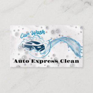 Car Cleaning   Soap and Water Business Card
