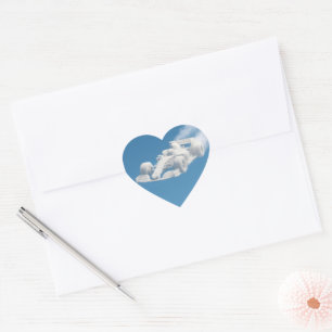 Car cloud blue heart sticker